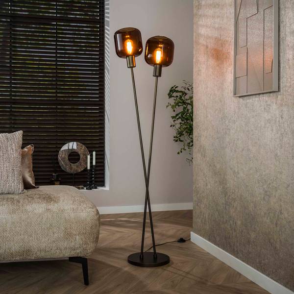 Stehleuchte BRONZA Braun - Glas - 46 x 167 x 30 cm