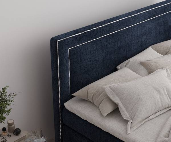 Boxspringbett Luxora Marineblau - Liegefläche Breite: 160 cm