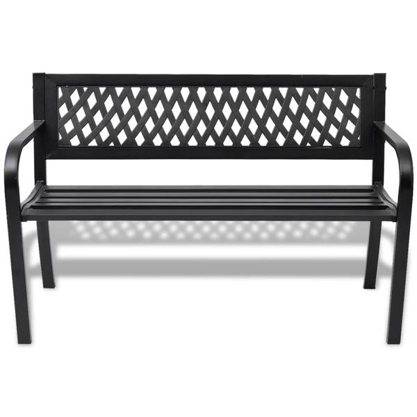 Gartenbank 42169 Schwarz - Stahl - 50 x 75 x 118 cm