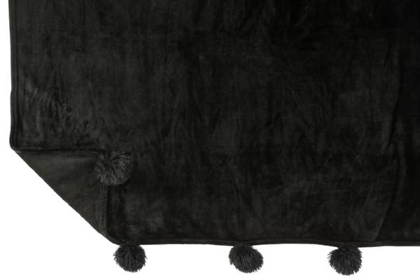 Decke Hotel Chic Schwarz - Kunstfell - 130 x 1 x 170 cm