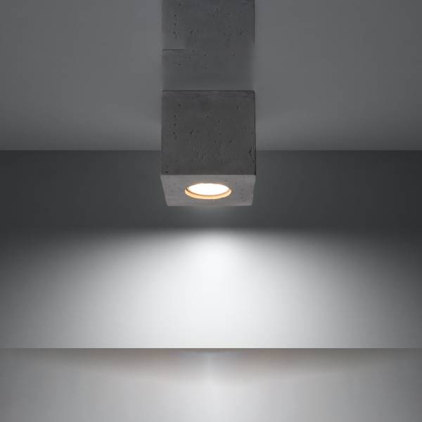 Deckenlampe Quad Grau - Beton - 10 x 10 x 10 cm