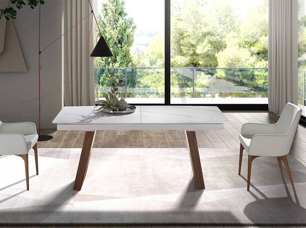 Esstisch 1134 Weiß - Marmor - 180 x 76 x 90 cm