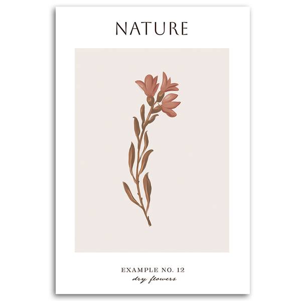 Wandbild getrocknete blume – natur 80 x 120 cm