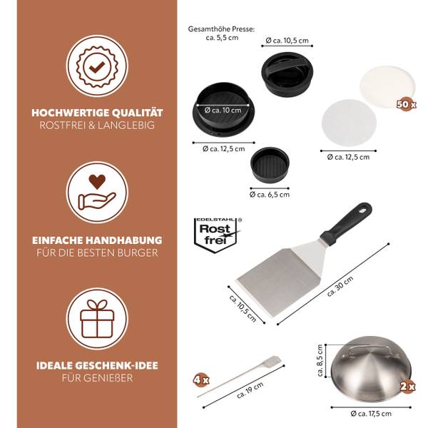 Burgerset 14159 6er-Set Silber - Metall - 13 x 6 x 30 cm