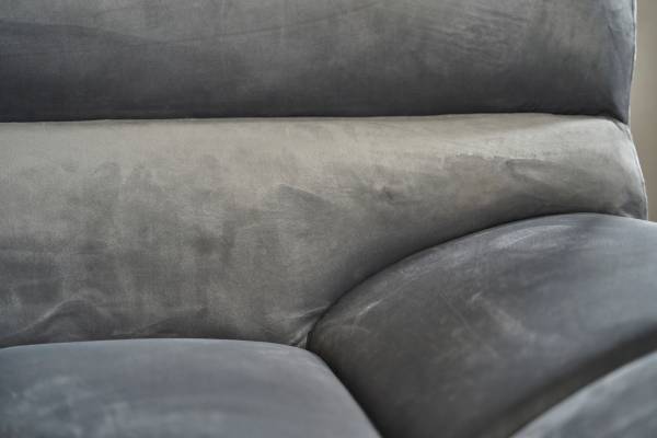 Big Sofa NERLA Grau - Webstoff - Samt - 260 x 78 x 165 cm