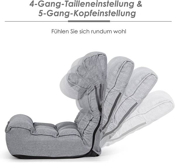 4-stufig Verstellbarer Bodenstuhl Grau - Metall - 111 x 78 x 60 cm