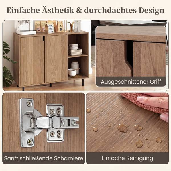 Buffetschrank VH35427 Braun - Holzwerkstoff - 106 x 80 x 38 cm