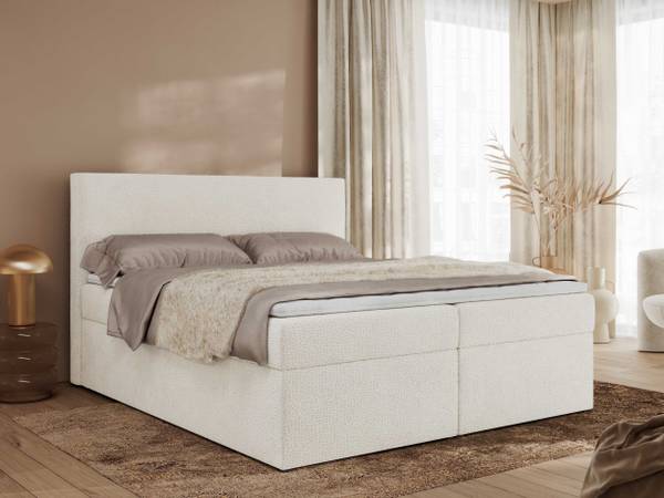 Boxspringbett JAGUAR Weiß - H4 - Liegefläche Breite: 140 cm