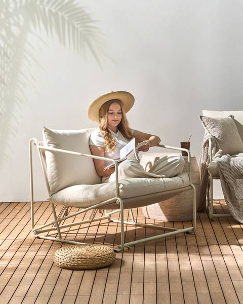 Chaise de jardin PONTE Beige - Grau - Breite: 80 cm