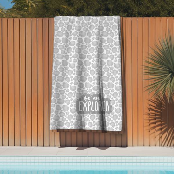 Strandtuch XXL Leo Grau Grau - Textil - 100 x 200 x 1 cm