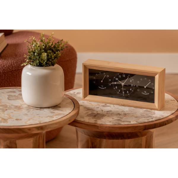 Wecker Neat Schwarz - Bambus - Holzwerkstoff - 6 x 13 x 26 cm