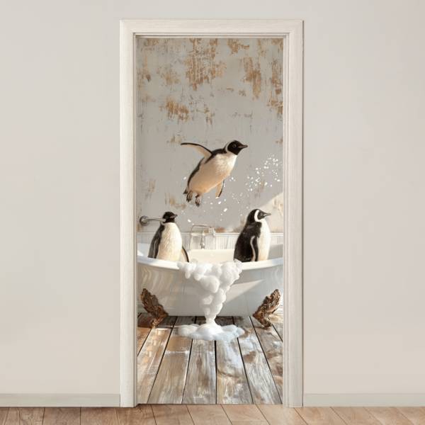 FOTOTAPETE TÜR Pinguine 90 x 205 cm