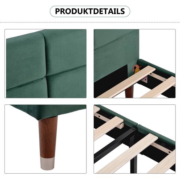 Polsterbett Doppelbett | P - I - 34 Grün