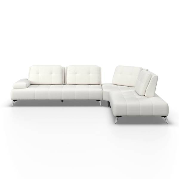 Ecksofa ESTELLA Weiß - Textil - Holz teilmassiv - 1 x 1 x 1 cm