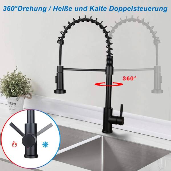 Keukenkraan Theresa zwart