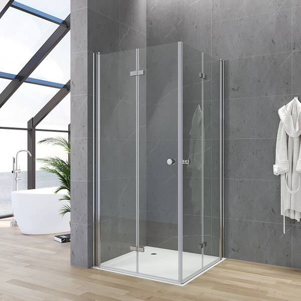 Duschkabine Eckeinstieg mit Falttüren 90 x 90 cm