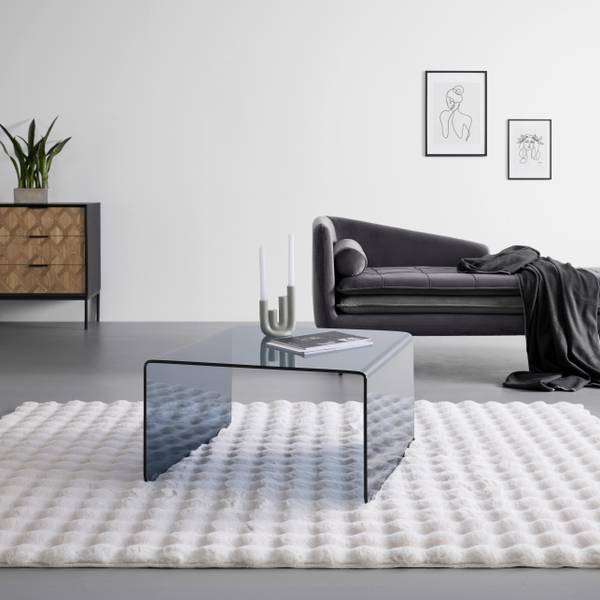 Couchtisch WING Grau - Glas - 70 x 40 x 70 cm