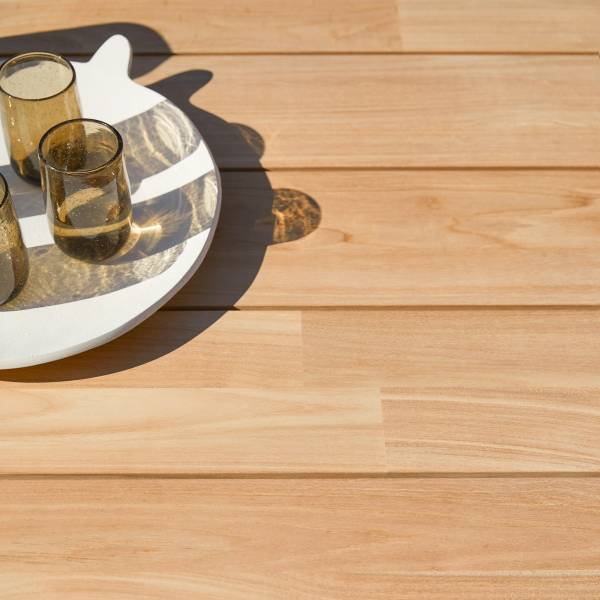 Gartentisch Leon Beige - Teakholz - 204 x 76 x 102 cm