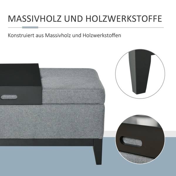 Sitzbank 833-350GY Holzwerkstoff - 50 x 44 x 107 cm