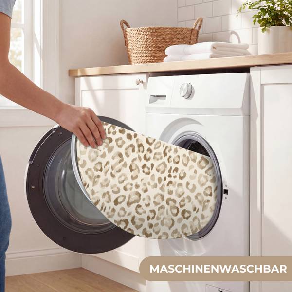 BADEMATTE Leopard Braun - Microfaser - 70 x 70 x 1 cm