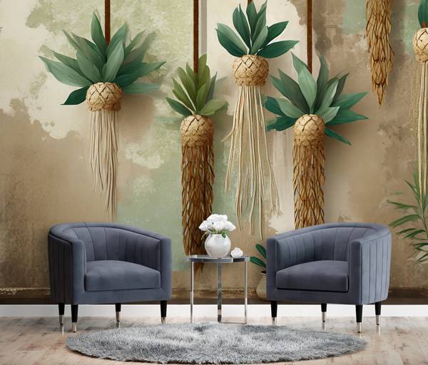 Papier peint, Plantes suspendues boho 350 x 245 cm