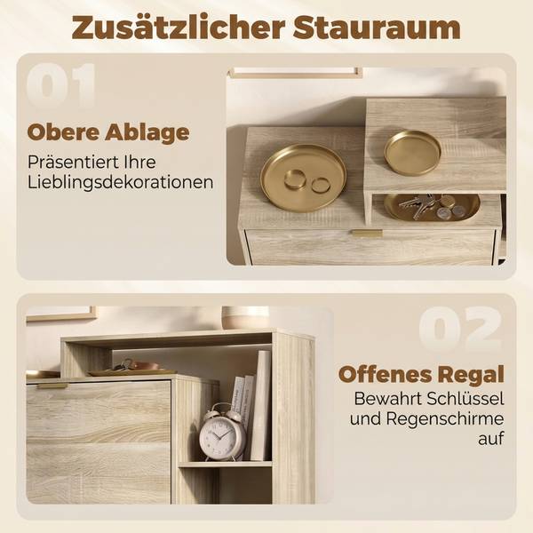 Schuhschrank 837-818V90AK Braun - Eisen - 25 x 124 x 80 cm