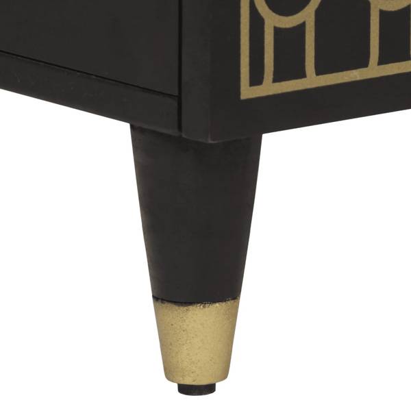 Highboard DE2775 Schwarz - Massivholz - 33 x 100 x 60 cm