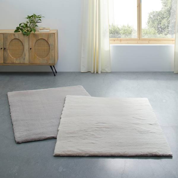 Webteppich FUZZY 1 Grau - Holzwerkstoff - 80 x 1 x 150 cm