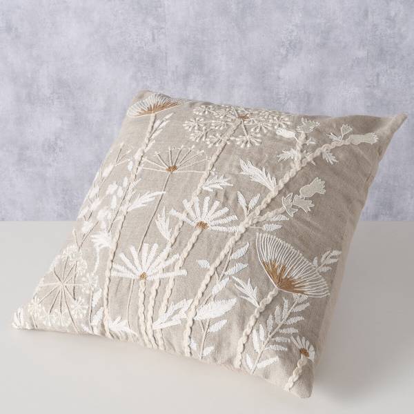 Zierkissen BLOMSTER Beige - Naturfaser - 45 x 3 x 45 cm
