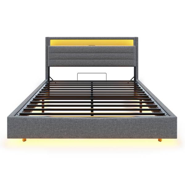 Gepolsterd bed Phoebe Ⅱ grijs