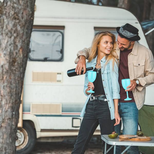 Türkise Weingläser Kunststoff 12er Set Türkis - Kunststoff - 8 x 19 x 8 cm