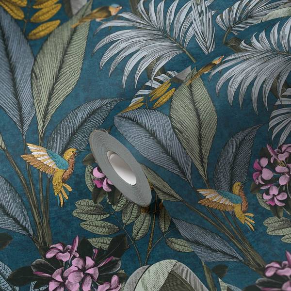 Vliestapete 387383-GU Blau - Kunststoff - 53 x 1 x 1005 cm