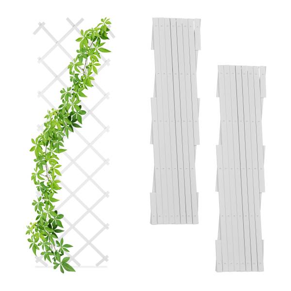 Ausziehbares Rankgitter 3er Set 180 cm Weiß - PVC - 60 x 180 x 2 cm