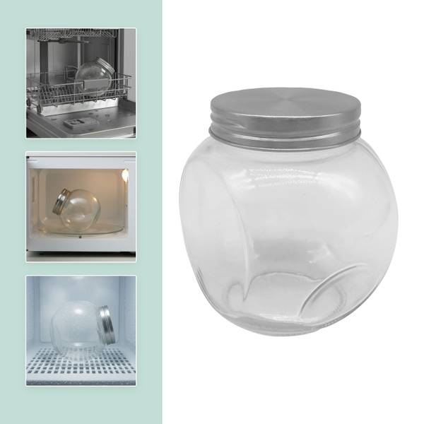 Bonbonglas 6er Set 480 ml Silber - Silikon - 11 x 11 x 8 cm