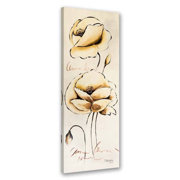Tableau déco fleurs peintes 40 x 120 cm