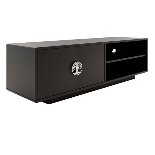 Tv-Schrank Dancan Lotta Schwarz - Chrom - 139 x 41 x 40 cm