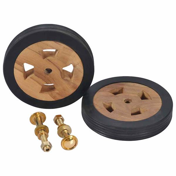 Roues de remplacement 48016 (lot de 2) Marron - Teck - 16 x 3 x 16 cm