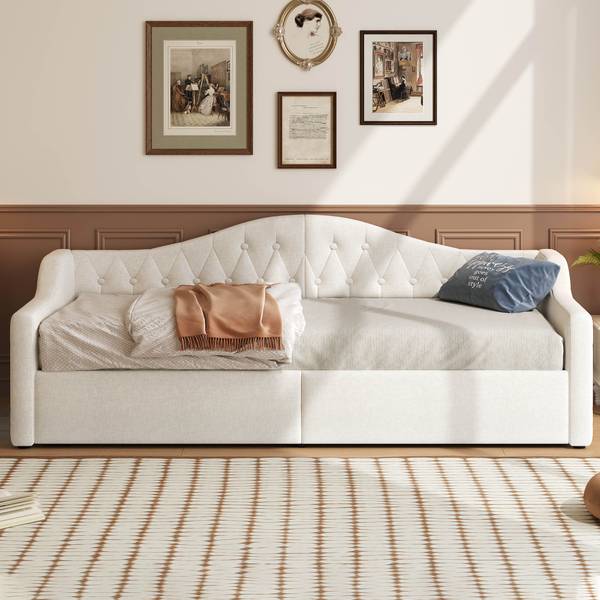 Schlafsofa Frieda mit Bettfunktion Beige - 98 x 214 cm