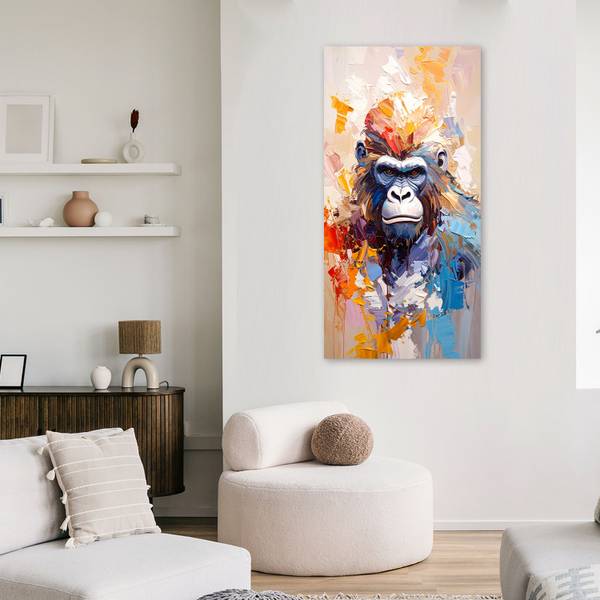 Tableau déco Gorille Abstraction 40 x 80 cm