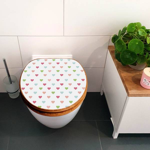 WC-Sitz mit Absenkautomatik Herzen Auf W Bambus - Holzwerkstoff - 38 x 5 x 49 cm