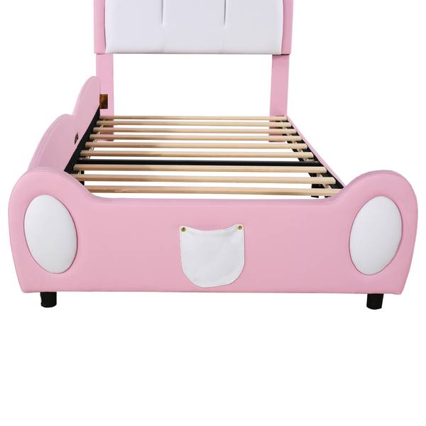 Kinderbett K-1238 Pink - Holzwerkstoff - 97 x 117 x 210 cm
