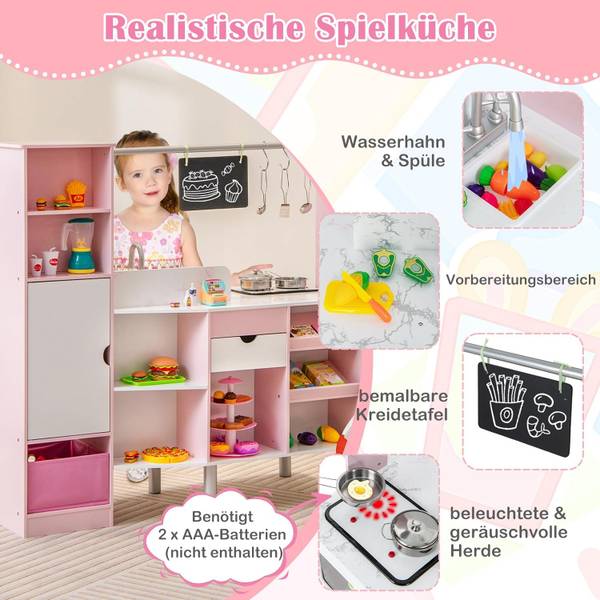 Spielzeugküche FB32386BU Pink - Holzwerkstoff - 40 x 100 x 101 cm