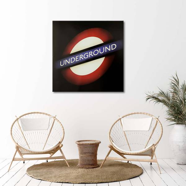 Wandbild englisches underground-zeichen 30 x 30 cm