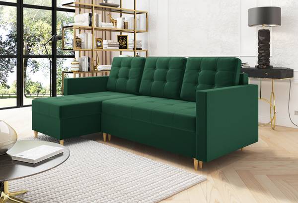 Ecksofa mit Schlaffunktion Lizbona Grün