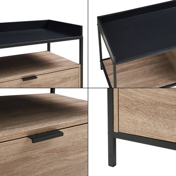 Fernsehtisch Belana Schwarz - Braun - Holzwerkstoff - Metall - 40 x 54 x 120 cm