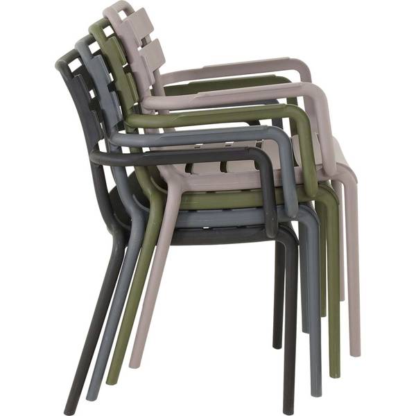 Bistro-Sessel TORVI Grau - Kunststoff - 56 x 248 x 54 cm