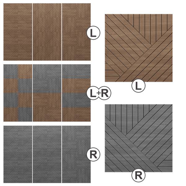 Wandpaneel  57949 bruin - plaatmateriaal op houtbasis - 52 x 52 x 1 cm