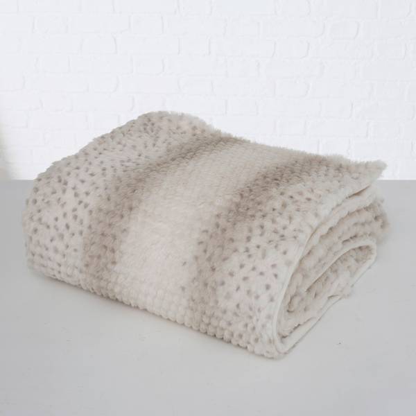 Decke ELDAR Beige - Braun - Weiß - Textil - 150 x 2 x 200 cm