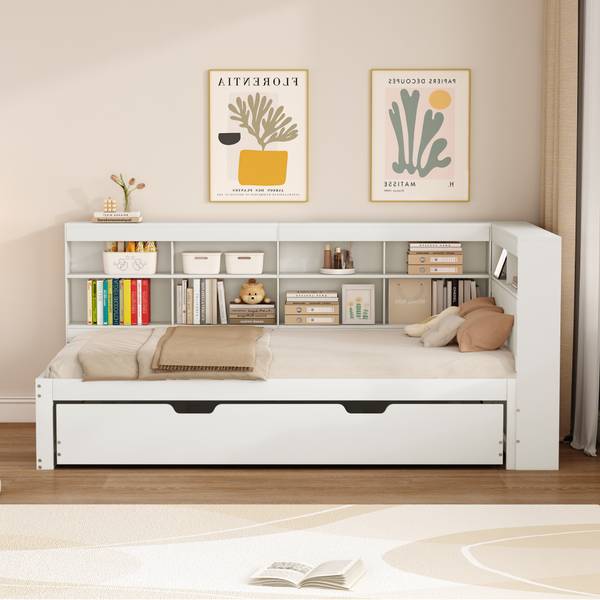 Schlafsofa-BB1036 Weiß - Massivholz - 116 x 93 x 223 cm