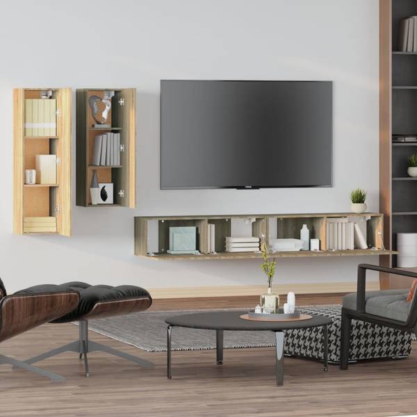 TV-Schrank 4er Set D179 Eiche Sonoma Dekor